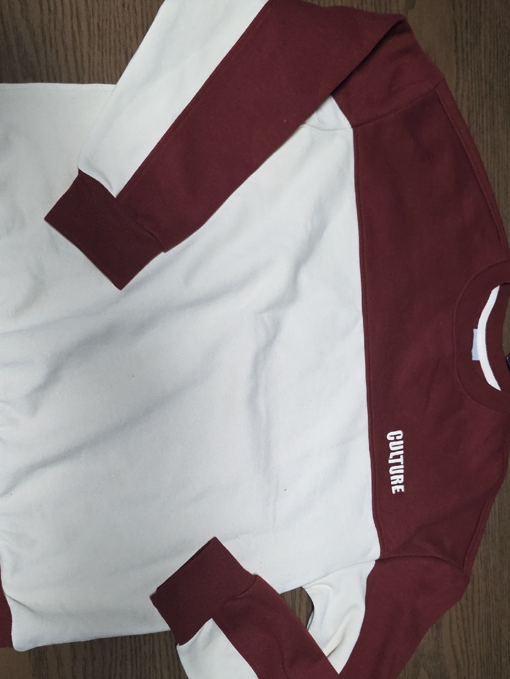 Target Men's Maroon and White Crewneck Sweater - CULTURE Graphic